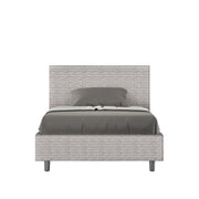 Letto imbottito 1 piazza e mezza 120x190 cm tessuto Aragona Adele - Bianco,Con rete