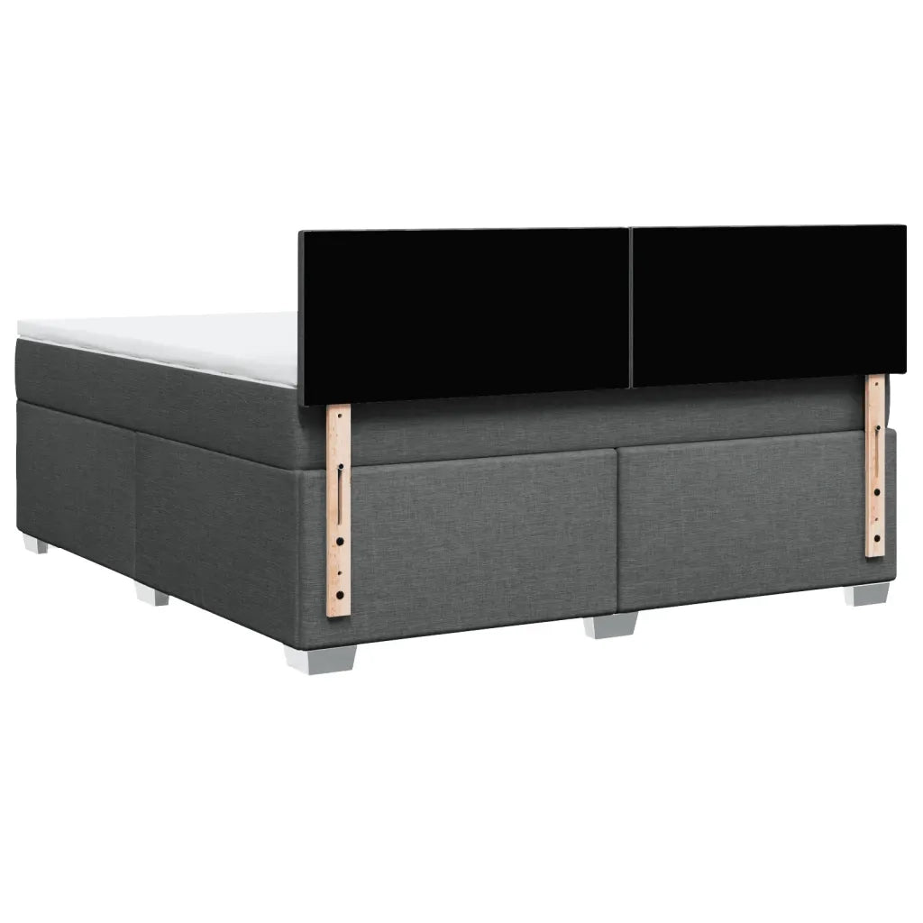 Giroletto a Molle con Materasso Grigio Scuro 180x200 cm Tessuto