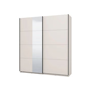Armadio Camera da Letto Porlezza, Guardaroba Grande Appendiabiti, 195x217.5h cm Bianco Crema