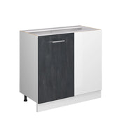 Mobile ad angolo cucina R-Line Calce nera/Bianco 86 cm senza piano di lavoro Vicco