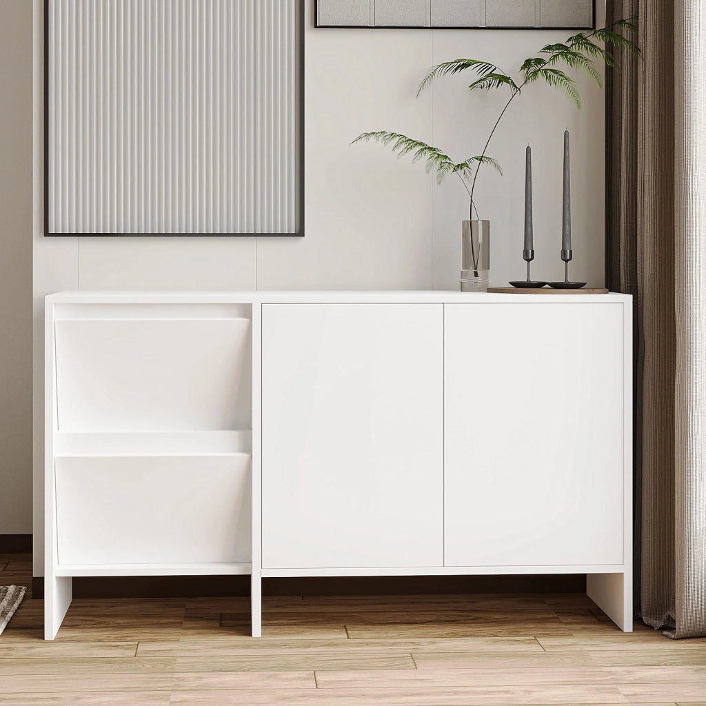 Credenza in legno "Laris 130" - 130 x 44 x 82 cm - Bianco