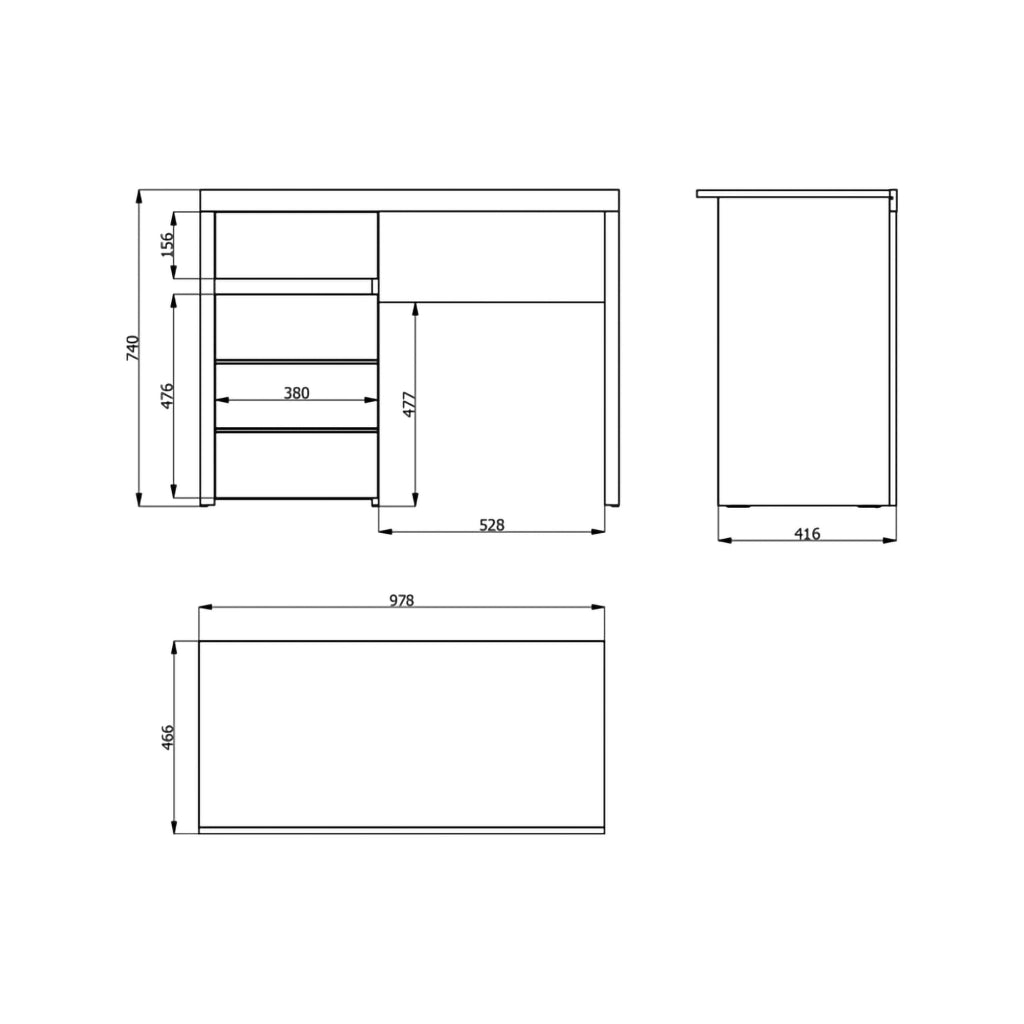 Anholt, Scrivania un Cassetto, 98x47x74h cm Marrone Rovere Nodi