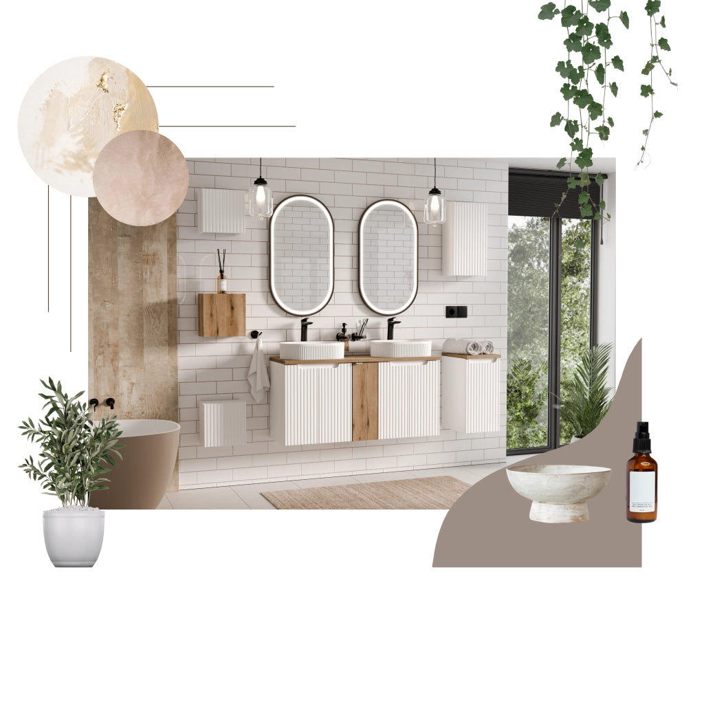 Set mobili bagno 60 cm con lavabo da appoggio Nova White 60 x 1401 x 1401 cm