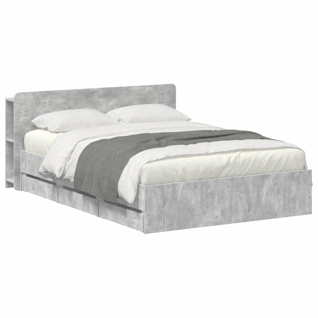 Struttura del letto con stoccaggio e testata Grigio Cemento 3433968