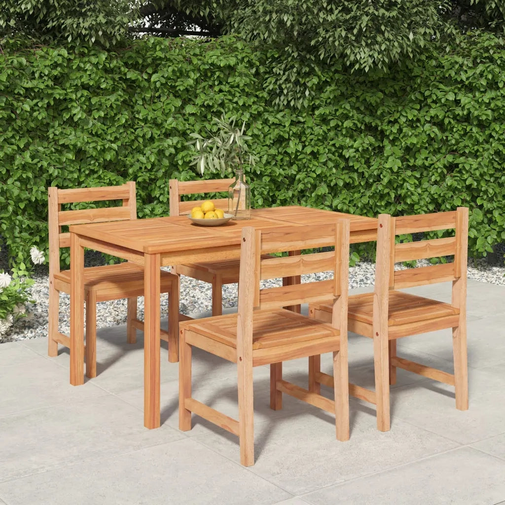 Set da Pranzo per Giardino 5 pz in Legno Massello di Teak 3157183