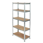 SCAFFALE 5 RIPIANI ULTRA IN METALLO ZINCATO MDF 90x40x180 PORTATA 1375Kg (275Kg a ripiano)