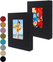 Album fotografico in lino nero - pagine trasparenti - 2 pezzi