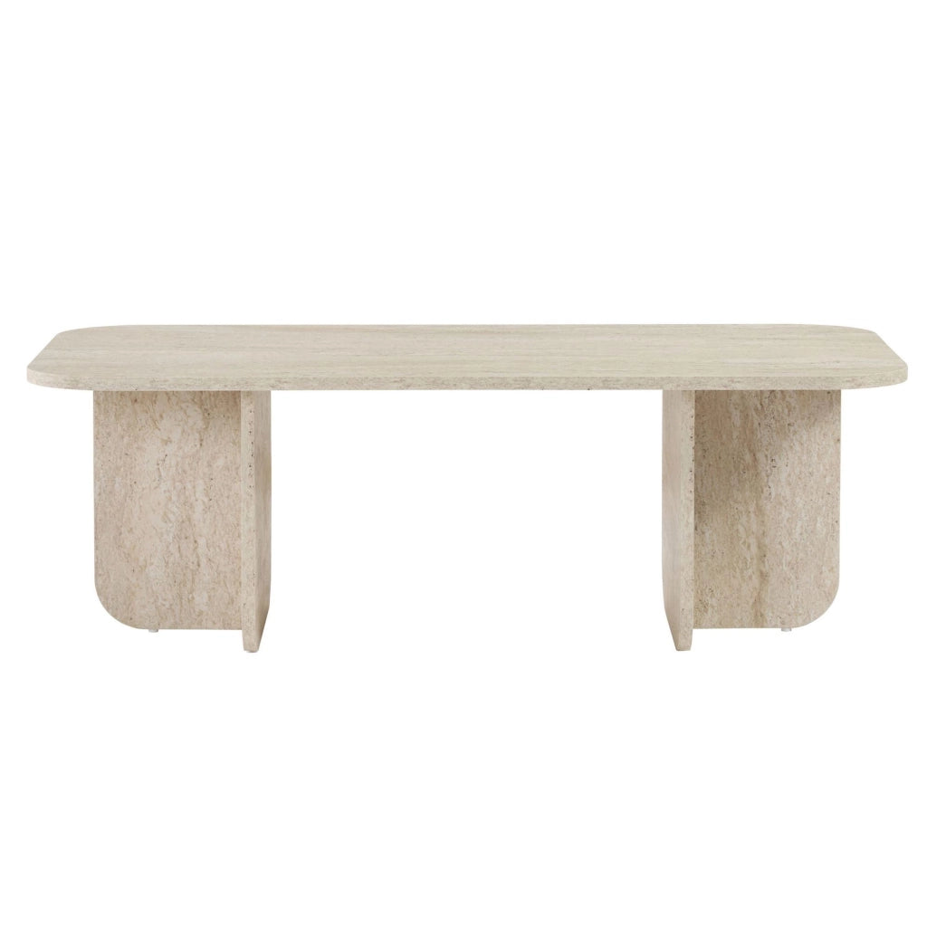 Nomeva, Tavolino da Salotto Forma Rettangolare, 120x60x41h cm Bianco Marmo