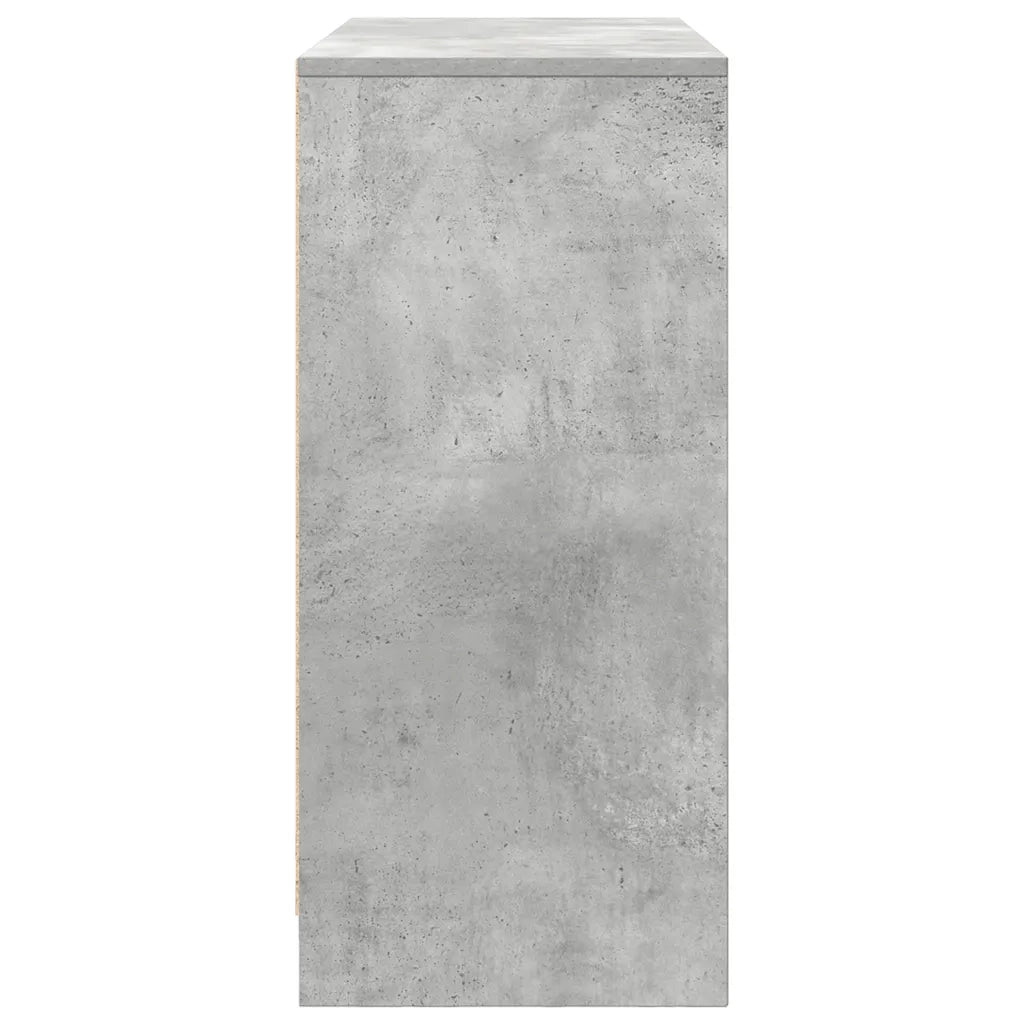 Credenza Grigio Cemento 85x34x76 cm in Legno Multistrato