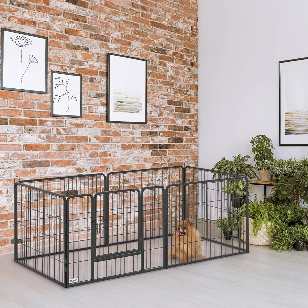 Recinto per Cani Modulabile con 12 Pannelli e 2 Ingressi ¨C Zephmum ¨C 80x150x60 cm