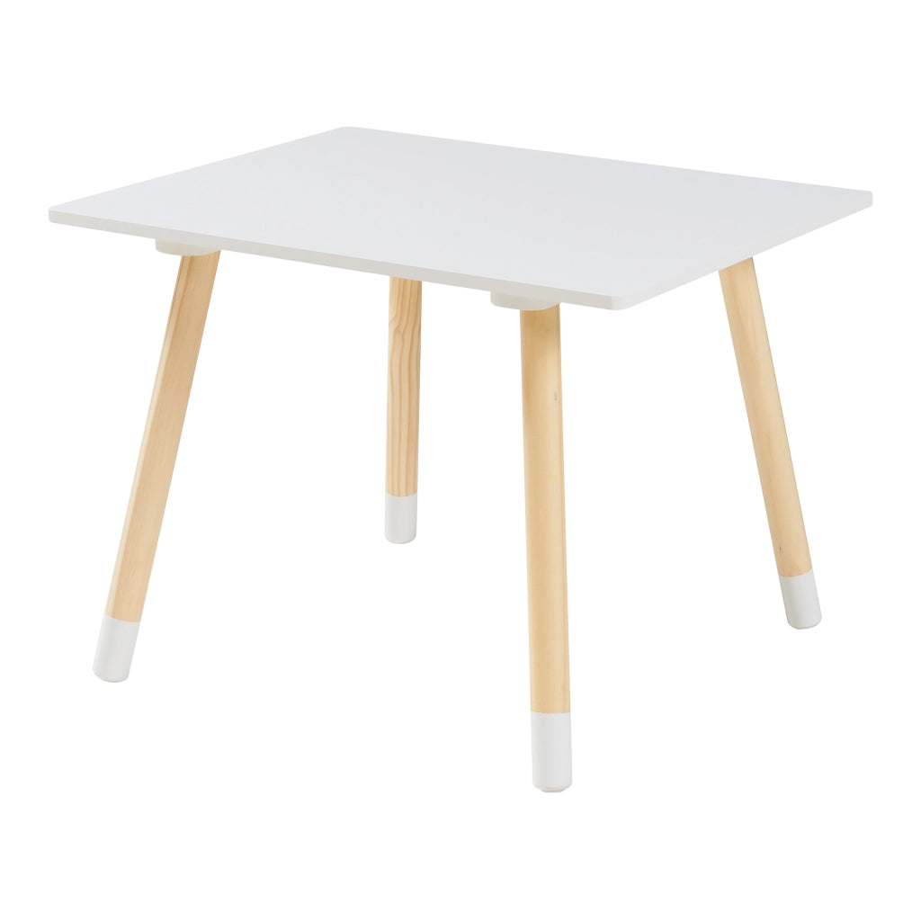 Set di 3 Mobili per Cameretta Hovle Tavolino e 2 Sedie - Bianco / Naturale [en.casa]