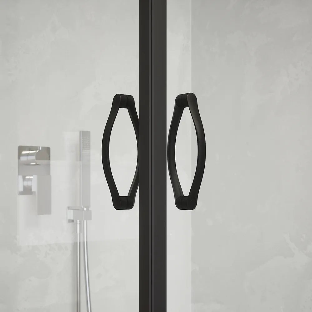Box doccia angolare 80x120 cm trasparente 4 mm profili neri | Willis
