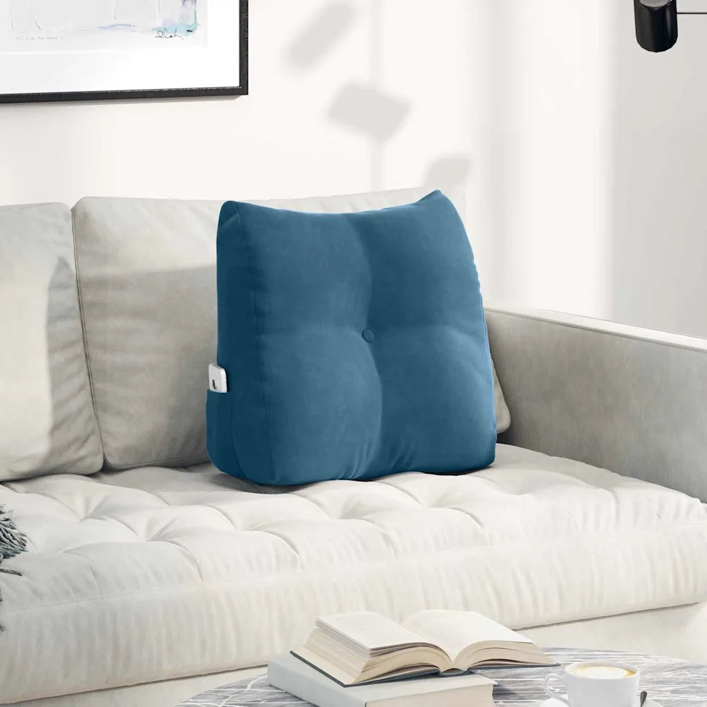 Cuscino per Schiena Blu 45 x 24 x 50 cm Velluto
