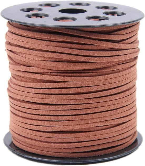Cordoncino in lana di suède 27 mm 90 m per collana DIY accessori per artigianato scatola decorativa (marrone chiaro)
