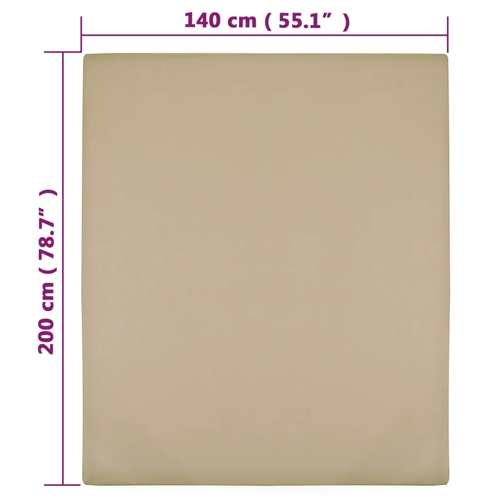 Lenzuola con Angoli Jersey 2pz Tortora 140x200 cm Cotone cod mxl 60975
