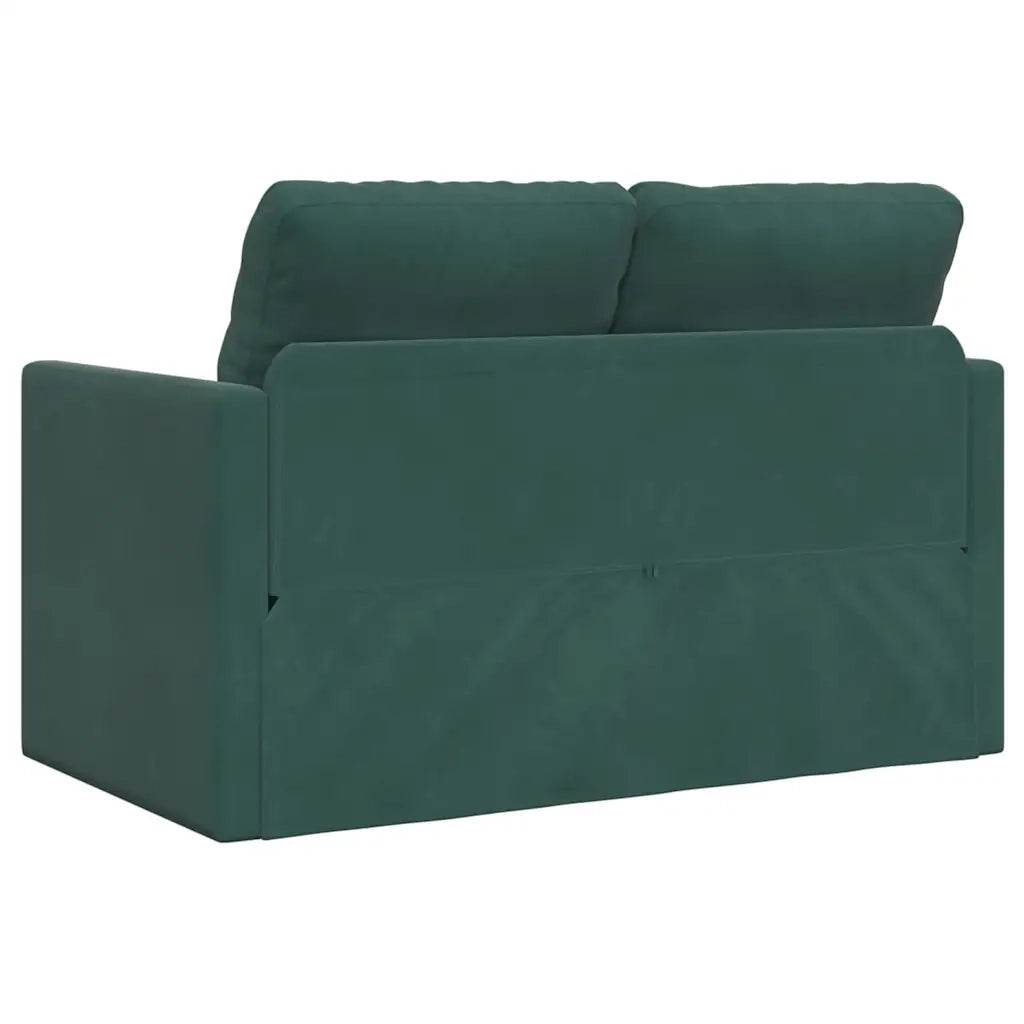 Divano letto | Sof¨¤ letto | Letto singolo da Terra 2 in 1 Verde Scuro 122x204x55 cm Velluto