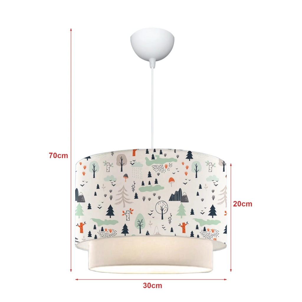 Lampadario/lampadario a sospensione per bambini Lurgan attacco E27 70 cm motivo ad albero 03_0007547
