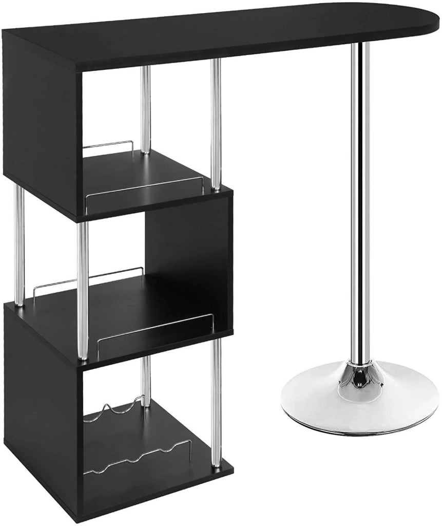 Tavolo da bar moderno con tre ripiani MDF e metallo nero 19_0000521
