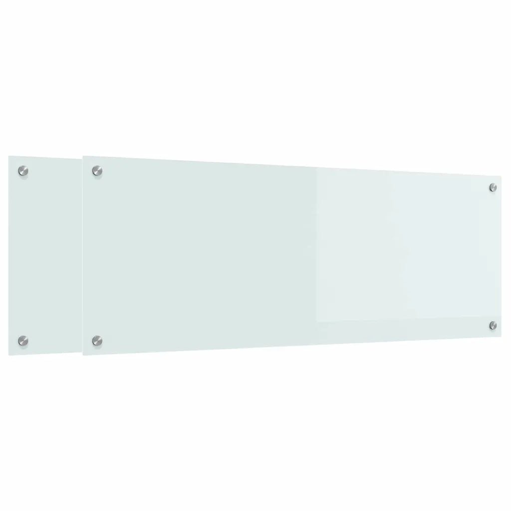 Schienale da cucina 2 pcs Bianco 110 x 40 cm vetro temperato 3415482