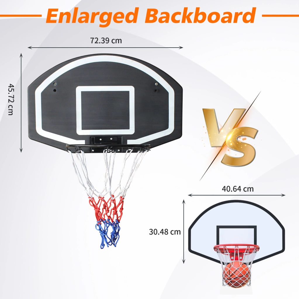 Canestro da basket da parete ULEVR con tabellone 72,39x45,72 cm e anello da 30 cm, nero