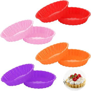 Mini forme per torte in silicone - piccole forme per muffin - base per frutta - forma per cupcakes e quiche - 4 pezzi - set di 8 forme per tartine