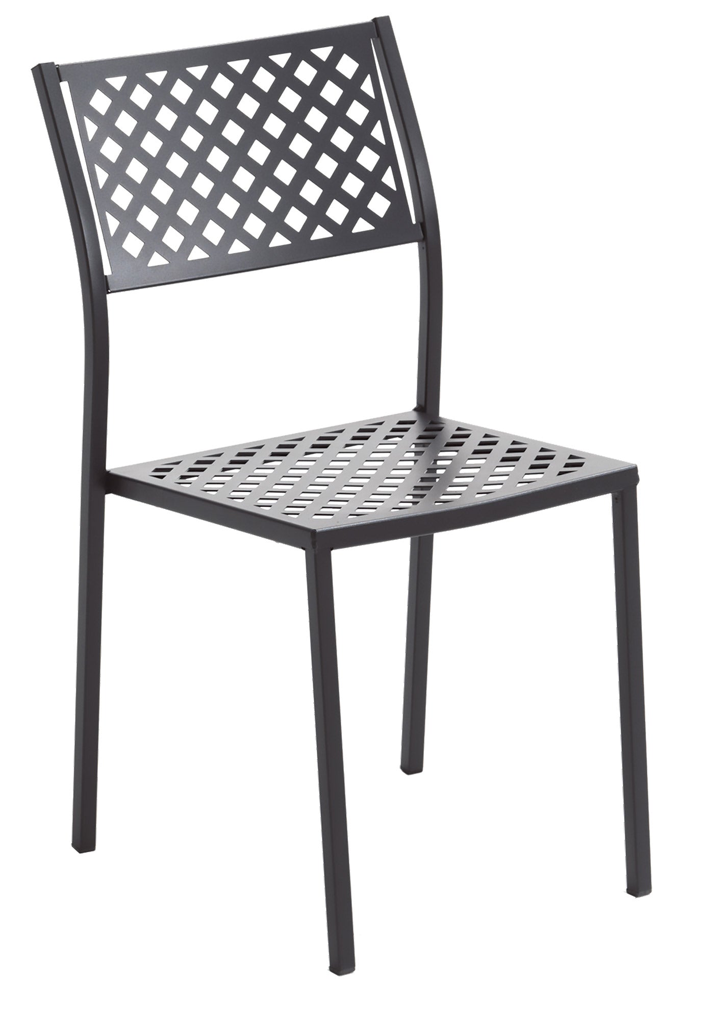 Set 2 Sedie da Giardino 46x58x84 cm in Acciaio RD Italia Lola Antracite