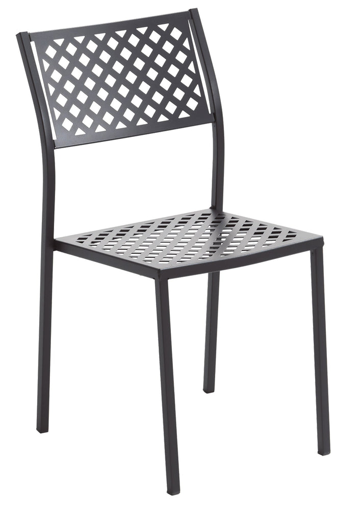 Set 2 Sedie da Giardino 46x58x84 cm in Acciaio RD Italia Lola Antracite