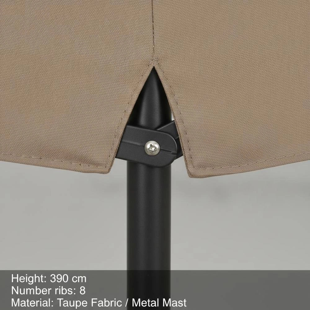 Parasol With Metal Pole 390 Cm Taupe