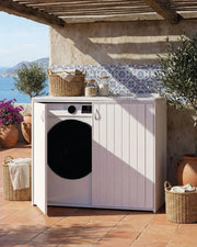Mobile coprilavatrice Candida - Con 2 ante e lavatoio - Contenitore salvaspazio per interni ed esterni in pvc- Lavatrice e miscelatore non incluso - 109 x 94 x 60 cm_