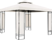 Gazebo Lorca Padiglione 3x3m in Metallo Resistente Idrorepellente con Pannelli Laterali Tendone da Giardino Feste