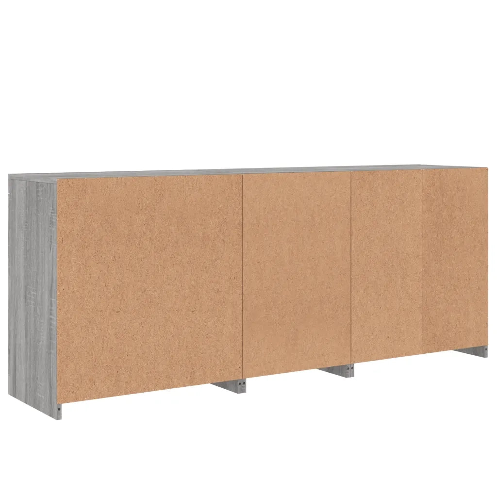 Credenza con Luci LED Grigio Sonoma 162x37x67 cm