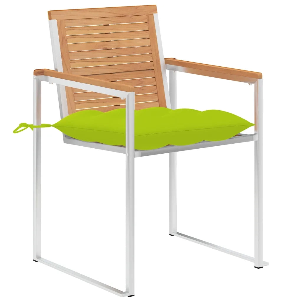 Sedie da Giardino con Cuscini 4 pz in Legno Massello di Teak 3078580