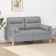 Divano a 2 Posti con Cuscini-Sofa 2 Posti con Cuscini Grigio Chiaro 120 cm in Tessuto 930906