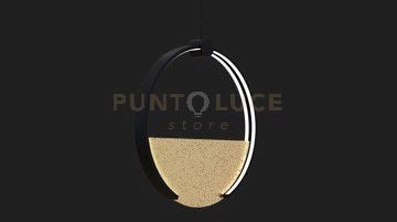 TOY-A  A Applique led 30W struttura nera diffusore in vetro ambra dimmerabile SDD 2800 - 5000k