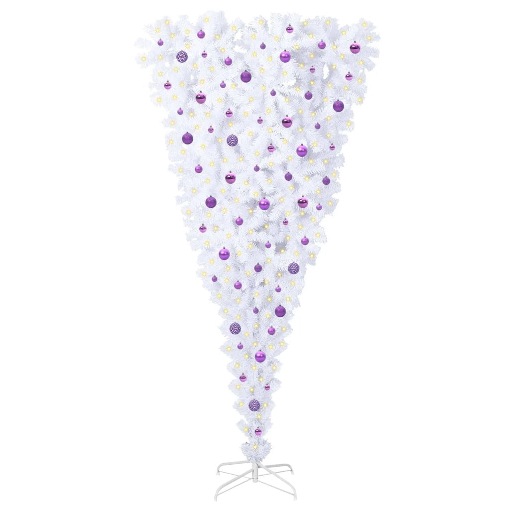 Albero di Natale artificiale Bianco 240 cm PVC e Acciaio
