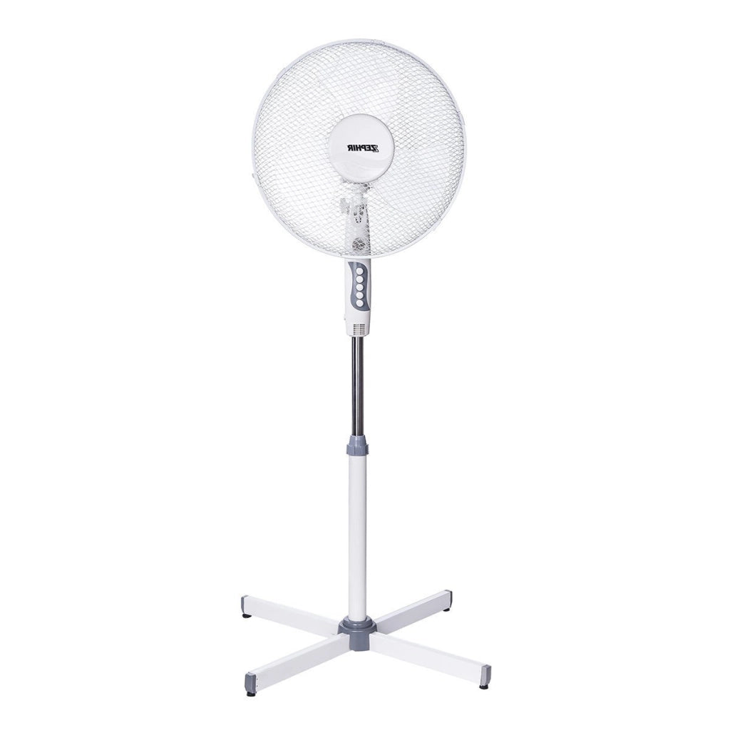 Zephir Ventilatore a piantana 40 cm altezza 133 cm 3 velocità oscillazione griglia di sicurezza base a croce luce notturna 45 W