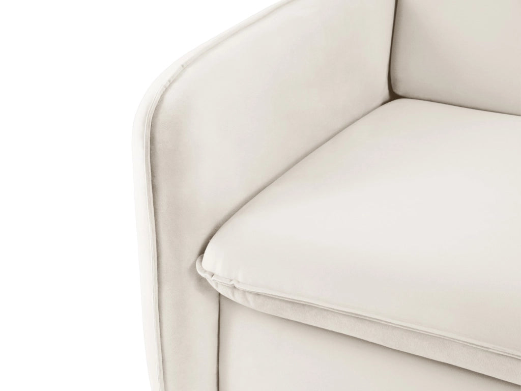 Cosmopolitan Design - Divano convertibile "Vienna" 3 posti in velluto beige chiaro 