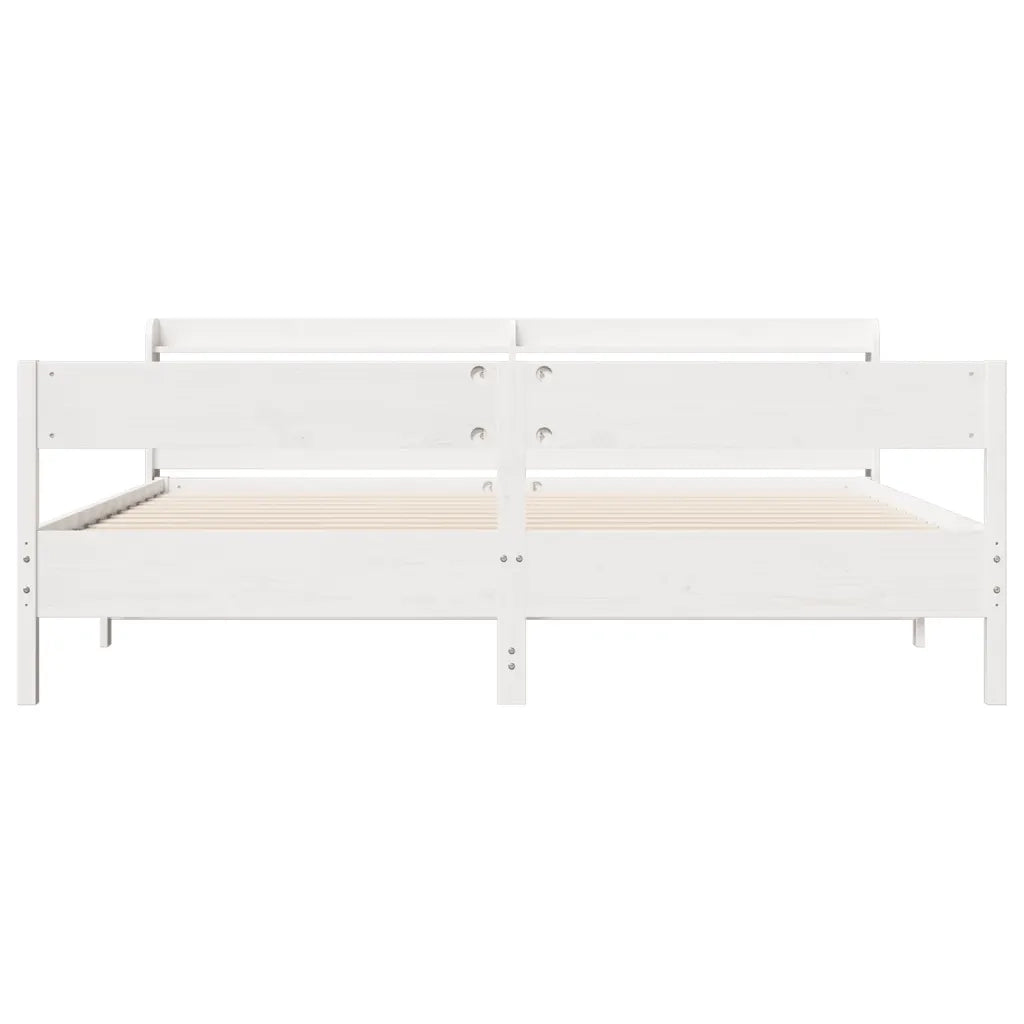 Letto senza Materasso Bianco 180x200 cm Legno Massello di Pino 3306919