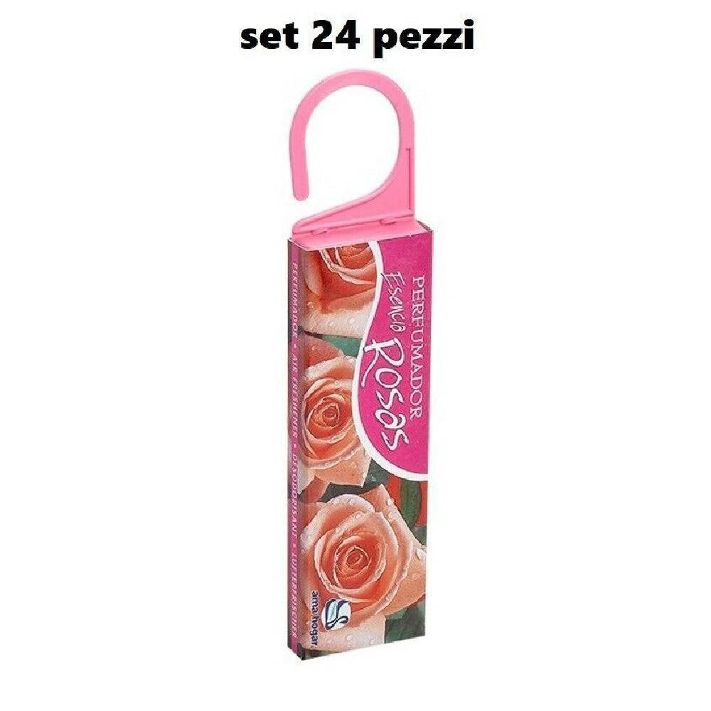 Trade Shop - Set 24 Pezzi Antitarmico Anti Tarme Profumato Con Gancio Deodorante Rosa -