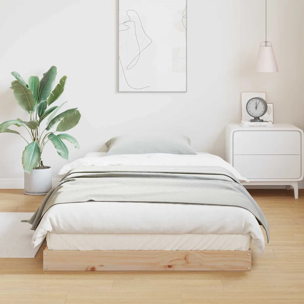 Struttura letto a terra Naturale 90 x 210 cm Pino massello 869734