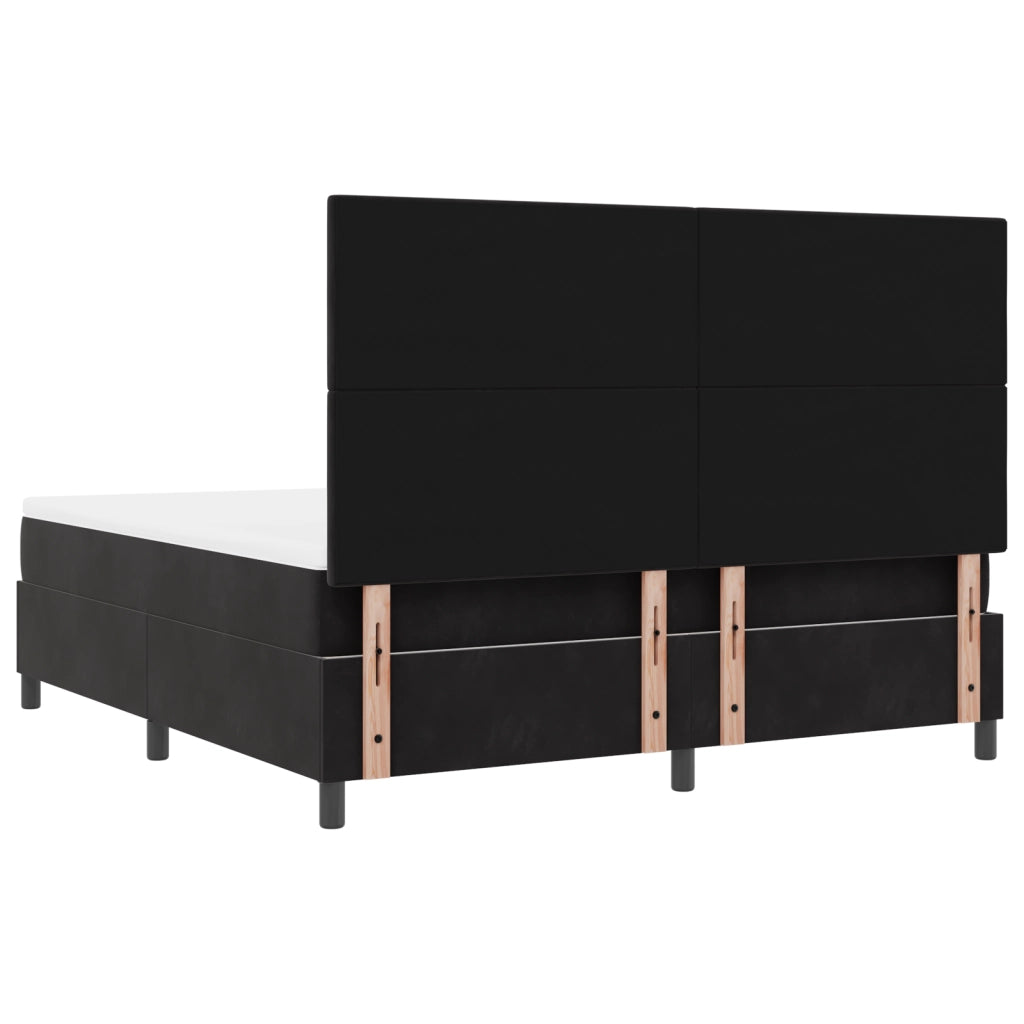 Letto Box Spring con Materasso Nero Super King Velluto