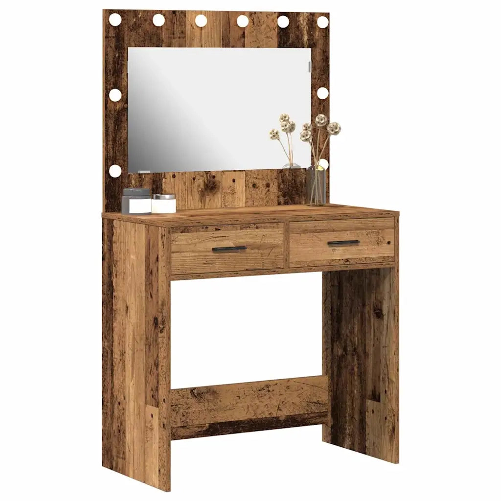Tavolo da Trucco con cassetto Legno vecchio 78,5 x 41 x 135 cm 865035