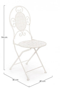 Set 2 Sedie Pieghevole 40x40x94 cm Emily in Acciaio