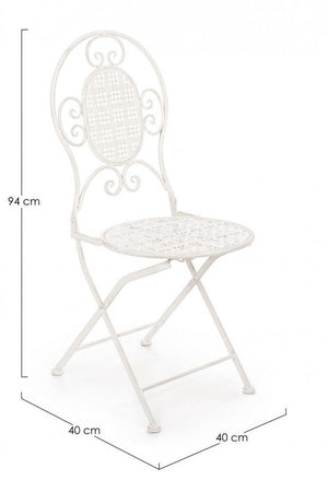 Set 2 Sedie Pieghevole 40x40x94 cm Emily in Acciaio