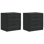 Armadio da Notte con cassetto 2 pcs Nero 43 x 34,5 x 44,5 cm