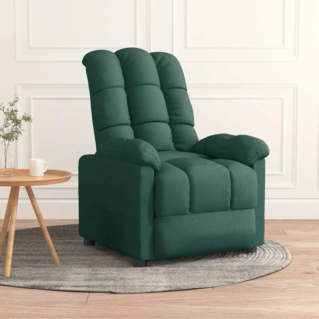 Poltrona Reclinabile in Tessuto Verde Scuro 289802