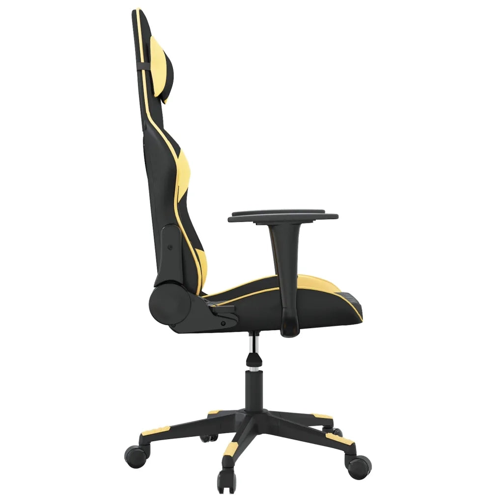 Sedia da Gaming Massaggiante Nero e Oro in Similpelle 345513