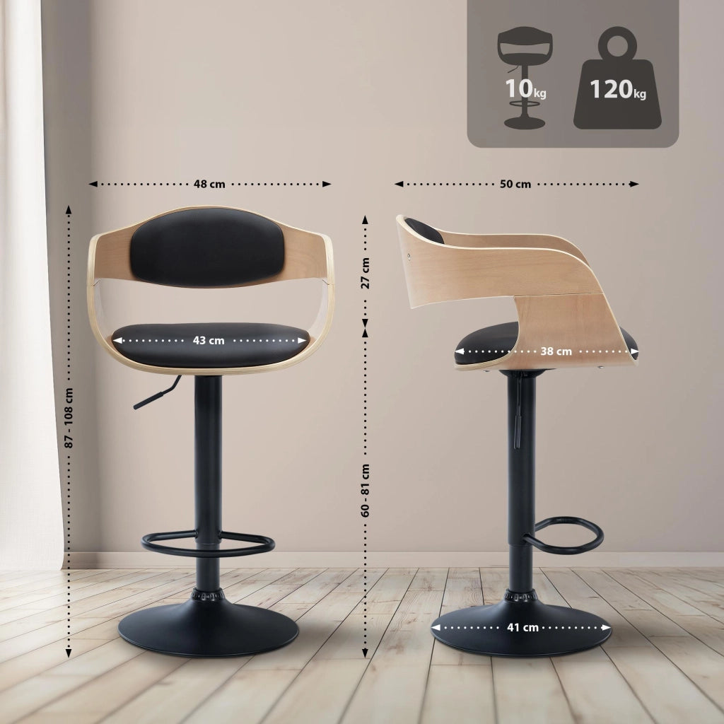 Set di 2 sgabelli da bar Kingston B in ecopelle 1