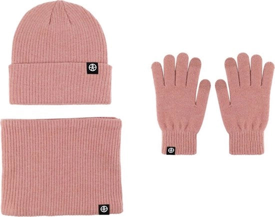 Set di Cappelli e Guanti per Donna Cappello e Guanti per Tastiera Tattile 3 pezzi Set di Cappelli e Guanti per Uomo Invernale con Tessuto a Maglia