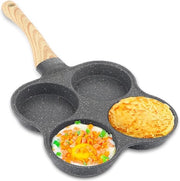 Piatto per uova con 4 coperchi rivestimento antiaffondo - Piatto di alluminio per la cottura - Piatto multifunzionale per omelette - Piatto per burger e bistecca - Adatto per forno a gas e piastra elettrica